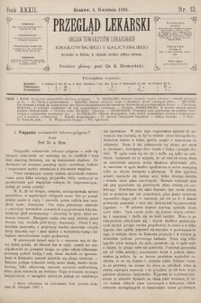 Przegląd Lekarski : organ Towarzystw Lekarskich Krakowskiego i Galicyjskiego. 1893, nr 13