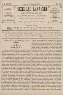 Przegląd Lekarski : organ Towarzystw Lekarskich Krakowskiego i Galicyjskiego. 1893, nr 16