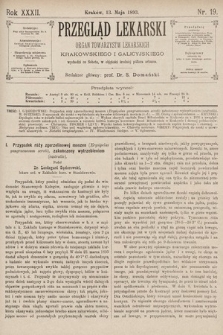 Przegląd Lekarski : organ Towarzystw Lekarskich Krakowskiego i Galicyjskiego. 1893, nr 19