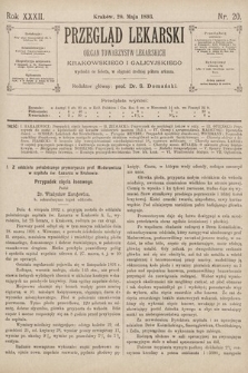 Przegląd Lekarski : organ Towarzystw Lekarskich Krakowskiego i Galicyjskiego. 1893, nr 20