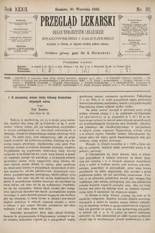 Przegląd Lekarski : organ Towarzystw Lekarskich Krakowskiego i Galicyjskiego. 1893, nr 39