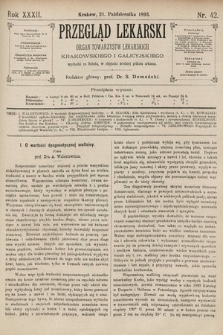Przegląd Lekarski : organ Towarzystw Lekarskich Krakowskiego i Galicyjskiego. 1893, nr 42