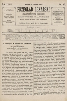 Przegląd Lekarski : organ Towarzystw Lekarskich Krakowskiego i Galicyjskiego. 1893, nr 49