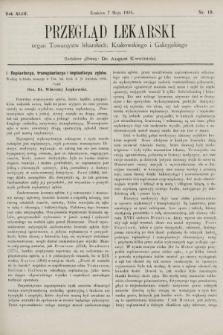 Przegląd Lekarski : organ Towarzystw lekarskich Krakowskiego i Galicyjskiego. 1904, nr 19