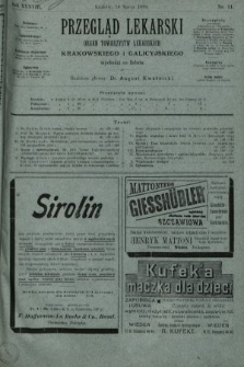 Przegląd Lekarski : organ Towarzystw Lekarskich Krakowskiego i Galicyjskiego. 1899, nr 11