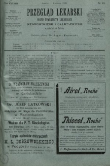 Przegląd Lekarski : organ Towarzystw Lekarskich Krakowskiego i Galicyjskiego. 1899, nr 13