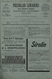 Przegląd Lekarski : organ Towarzystw Lekarskich Krakowskiego i Galicyjskiego. 1899, nr 23