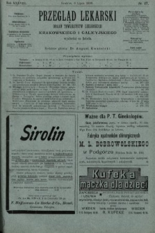 Przegląd Lekarski : organ Towarzystw Lekarskich Krakowskiego i Galicyjskiego. 1899, nr 27