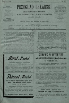 Przegląd Lekarski : organ Towarzystw Lekarskich Krakowskiego i Galicyjskiego. 1899, nr 37