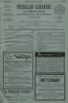 Przegląd Lekarski : organ Towarzystw Lekarskich Krakowskiego i Galicyjskiego. 1899, nr 38