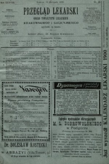 Przegląd Lekarski : organ Towarzystw Lekarskich Krakowskiego i Galicyjskiego. 1899, nr 46