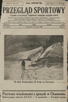 Przegląd Sportowy : tygodnik ilustrowany, poświęcony wszelkim gałęziom sportu. 1924, nr 4