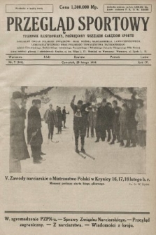 Przegląd Sportowy : tygodnik ilustrowany, poświęcony wszelkim gałęziom sportu. 1924, nr 7