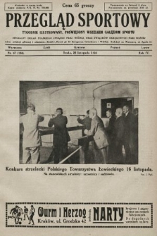 Przegląd Sportowy : tygodnik ilustrowany, poświęcony wszelkim gałęziom sportu. 1924, nr 47