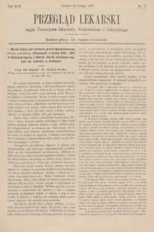 Przegląd Lekarski : organ Towarzystw lekarskich: Krakowskiego i Galicyjskiego. 1903, nr 7