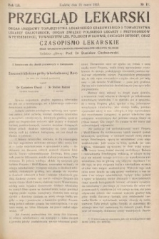 Przegląd Lekarski oraz Czasopismo Lekarskie. 1913, nr 11