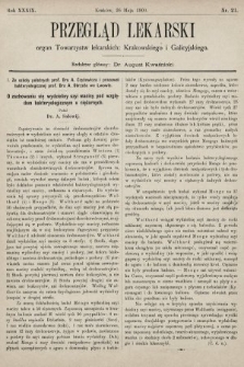 Przegląd Lekarski : organ Towarzystw lekarskich: Krakowskiego i Galicyjskiego. 1900, nr 21
