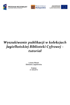 Wyszukiwanie publikacji w kolekcjach Jagiellońskiej Biblioteki Cyfrowej – tutorial