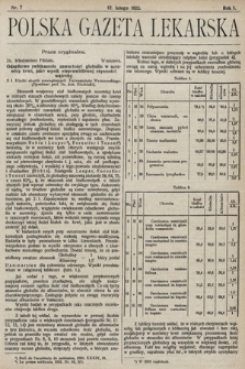 Polska Gazeta Lekarska. 1922, nr 7