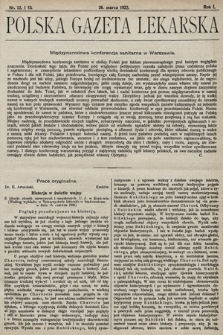 Polska Gazeta Lekarska. 1922, nr 12 i 13