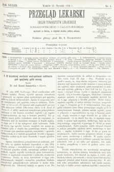 Przegląd Lekarski : organ Towarzystw Lekarskich Krakowskiego i Galicyjskiego. 1894, nr 4