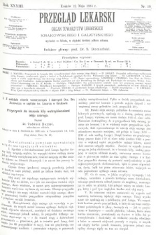 Przegląd Lekarski : organ Towarzystw Lekarskich Krakowskiego i Galicyjskiego. 1894, nr 19