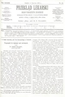 Przegląd Lekarski : organ Towarzystw Lekarskich Krakowskiego i Galicyjskiego. 1894, nr 22