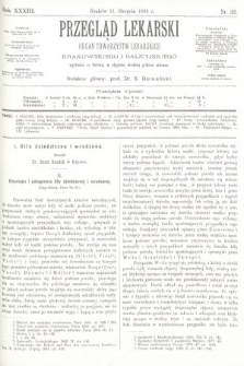 Przegląd Lekarski : organ Towarzystw Lekarskich Krakowskiego i Galicyjskiego. 1894, nr 32