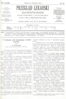 Przegląd Lekarski : organ Towarzystw Lekarskich Krakowskiego i Galicyjskiego. 1894, nr 38