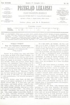 Przegląd Lekarski : organ Towarzystw Lekarskich Krakowskiego i Galicyjskiego. 1894, nr 46