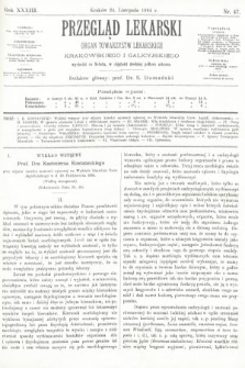 Przegląd Lekarski : organ Towarzystw Lekarskich Krakowskiego i Galicyjskiego. 1894, nr 47