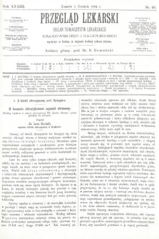 Przegląd Lekarski : organ Towarzystw Lekarskich Krakowskiego i Galicyjskiego. 1894, nr 48