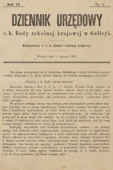 Dziennik Urzędowy c. k. Rady szkolnej krajowej w Galicyi. 1902, nr 1