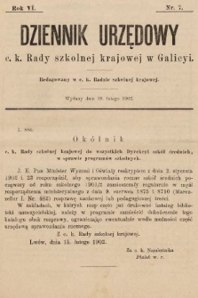 Dziennik Urzędowy c. k. Rady szkolnej krajowej w Galicyi. 1902, nr 7