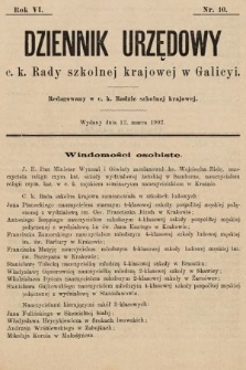 Dziennik Urzędowy c. k. Rady szkolnej krajowej w Galicyi. 1902, nr 10