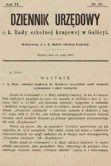 Dziennik Urzędowy c. k. Rady szkolnej krajowej w Galicyi. 1902, nr 18