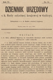 Dziennik Urzędowy c. k. Rady szkolnej krajowej w Galicyi. 1902, nr 26