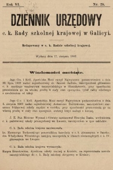 Dziennik Urzędowy c. k. Rady szkolnej krajowej w Galicyi. 1902, nr 29