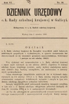 Dziennik Urzędowy c. k. Rady szkolnej krajowej w Galicyi. 1902, nr 30