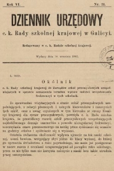 Dziennik Urzędowy c. k. Rady szkolnej krajowej w Galicyi. 1902, nr 31