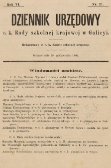Dziennik Urzędowy c. k. Rady szkolnej krajowej w Galicyi. 1902, nr 37