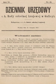 Dziennik Urzędowy c. k. Rady szkolnej krajowej w Galicyi. 1902, nr 40
