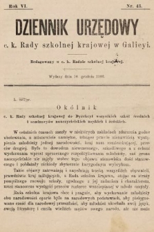 Dziennik Urzędowy c. k. Rady szkolnej krajowej w Galicyi. 1902, nr 43