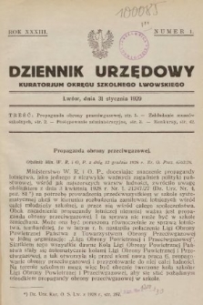 Dziennik Urzędowy Kuratorjum Okręgu Szkolnego Lwowskiego. 1929, nr 1