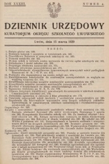 Dziennik Urzędowy Kuratorjum Okręgu Szkolnego Lwowskiego. 1929, nr 4