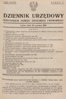 Dziennik Urzędowy Kuratorjum Okręgu Szkolnego Lwowskiego. 1929, nr 7