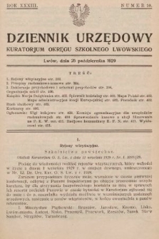 Dziennik Urzędowy Kuratorjum Okręgu Szkolnego Lwowskiego. 1929, nr 10