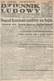 Dziennik Ludowy : organ Polskiej Partyi Socyalistycznej. 1922, nr 33