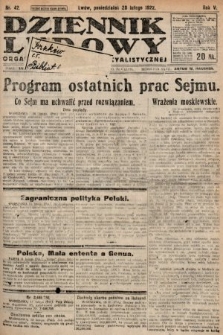 Dziennik Ludowy : organ Polskiej Partyi Socyalistycznej. 1922, nr 42