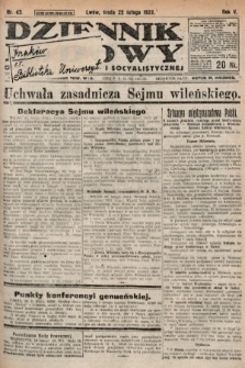 Dziennik Ludowy : organ Polskiej Partyi Socyalistycznej. 1922, nr 43